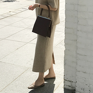wool slit skirt (3color)