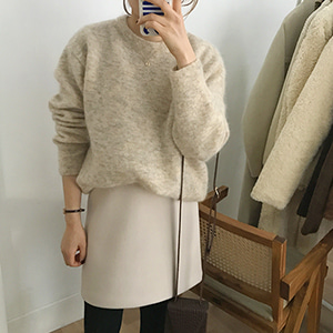 simple wool skirt (2color, wool 90%)