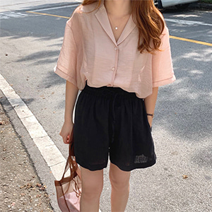 summer linen shorts (2color)