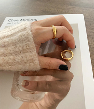 wave gold ring (92.5 silver)