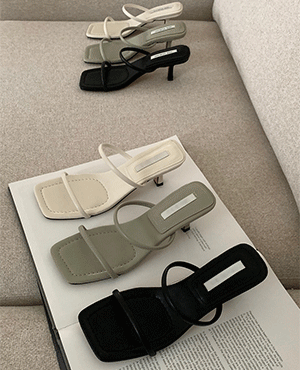 two strap slim sandal (3color)
