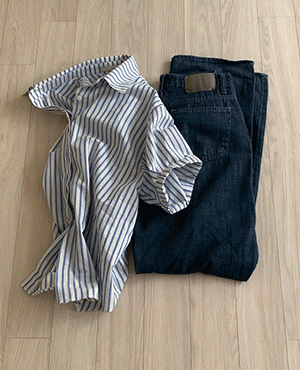stripe roll-up shirt (2color) 재진행