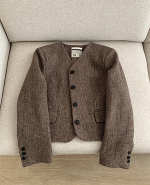 alpaca wool check jacket (2color)