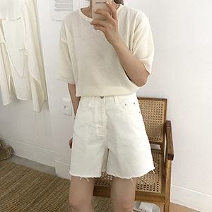 cotton slit shorts