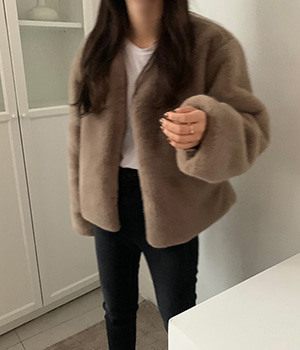 mink fur jacket (2color)