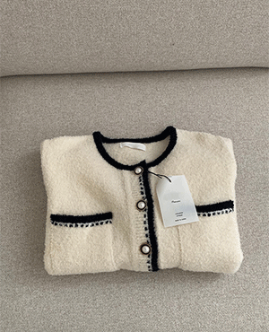stitch alpaca cardigan (2color)