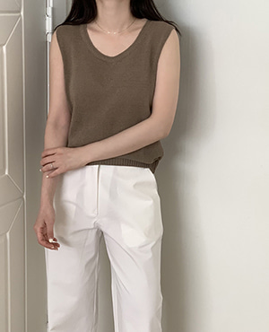 paper linen sleeveless top (2color) 재진행